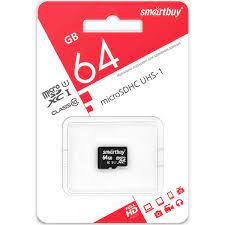 Flash-карта 64GB microSD Class10+adapter  SmartBuy UHS-1