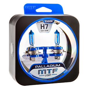Набор ламп H7  55W 12V 5500K Palladium  MTF (2шт)